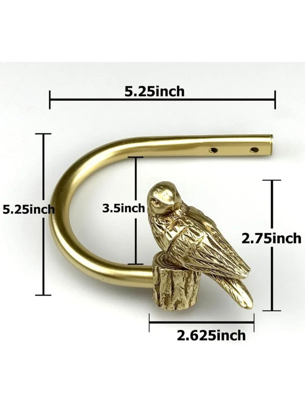 Elegant Gold Curtain Holdbacks with Resin Bird Design, Wall Mount Drapery Hooks